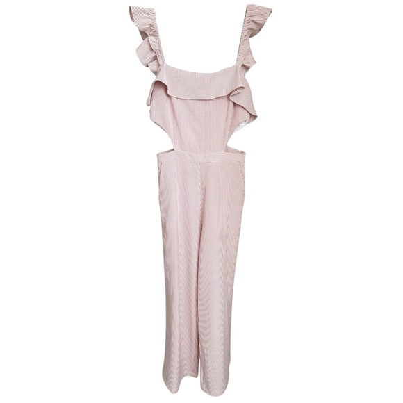 NWOT Ale by Alessandra x REVOLVE Denia Gingham Pink Ruffle Jumpsuit in Mauve XS - Picture 6 of 7